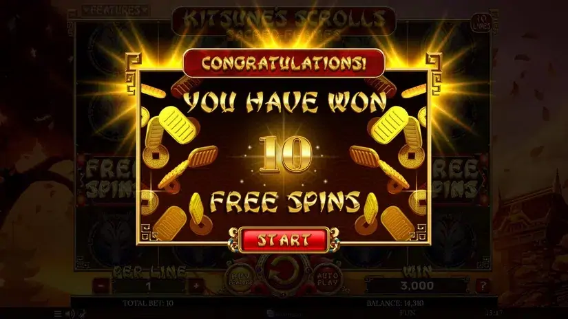 Kitsune’s Scrolls Sacred Flames slot screenshot 5