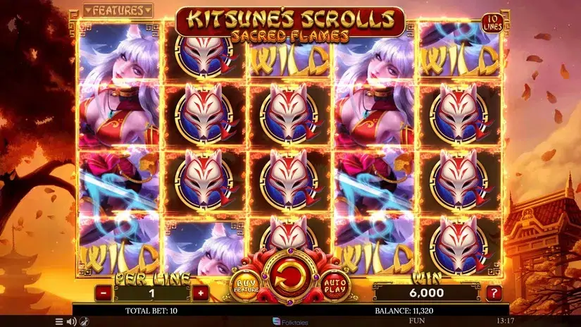 Kitsune’s Scrolls Sacred Flames slot screenshot 3