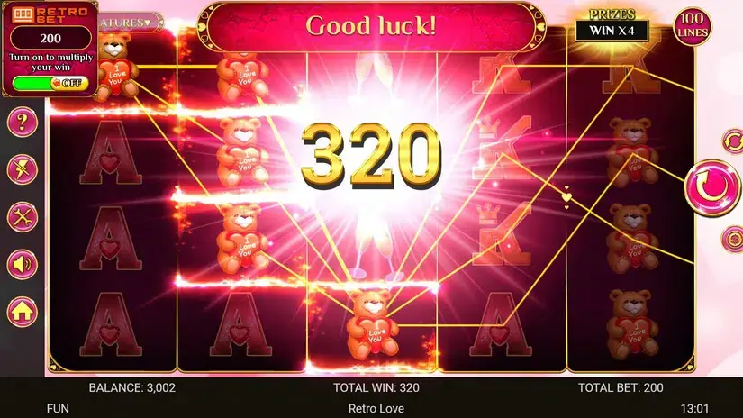 Retro Love slot screenshot 3