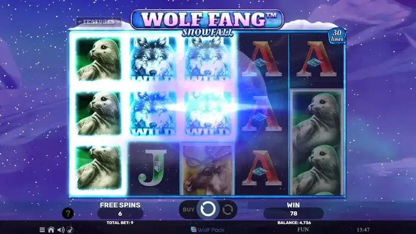 Wolf Fang Snowfall slot screenshot 3