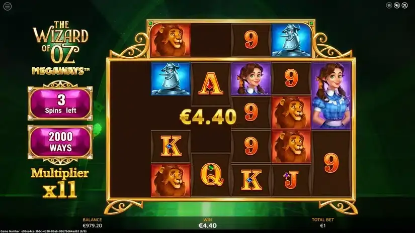 The Wizard of Oz Megaways slot screenshot 4