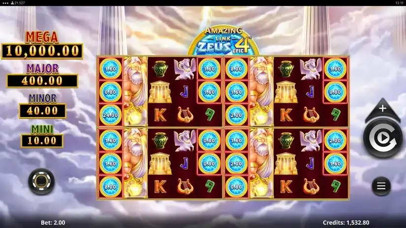 Amazing Link Zeus Epic 4 slot screenshot