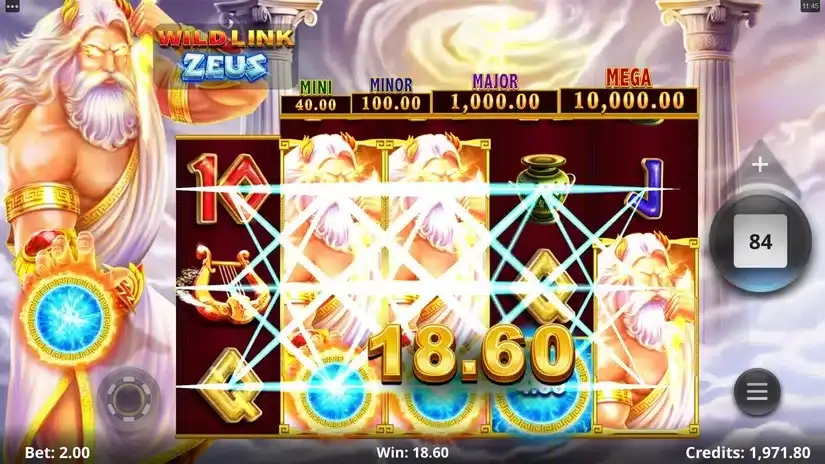 Wild Link Zeus slot screenshot 4