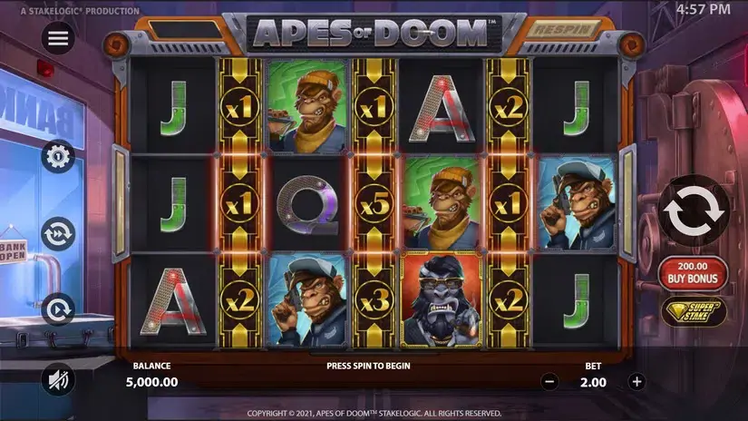 Apes of Doom slot screenshot 