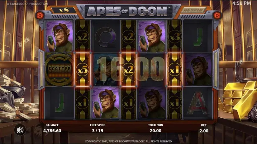 Apes of Doom slot screenshot 5