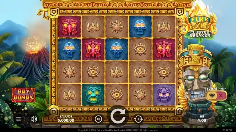 Fire and Gold Cluster Breaker slot screenshot 1