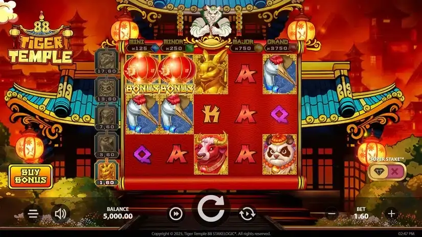Tiger Temple 88 slot screenshot 1