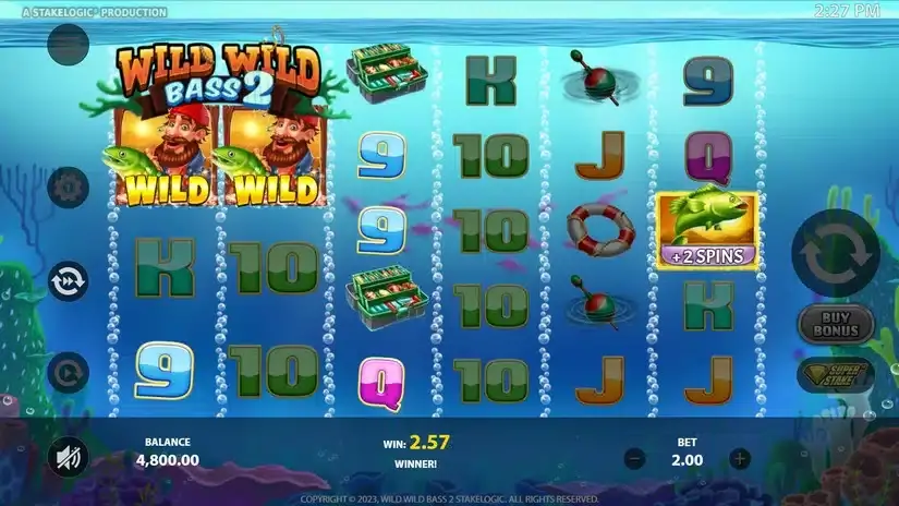 Wild Wild Bass 2 slot screenshot 2