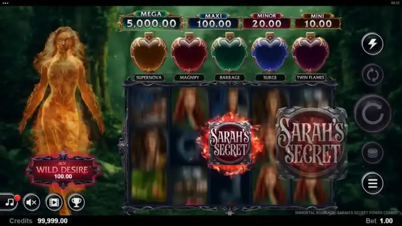 Immortal Romance Sarah’s Secret slot screenshot 2