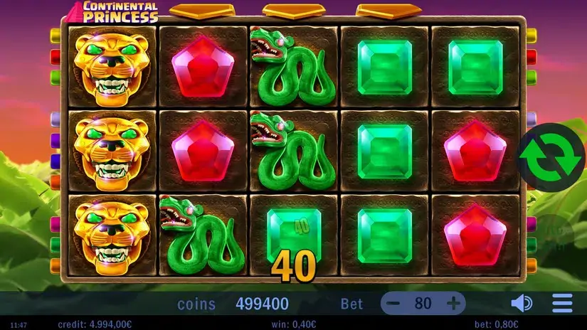 Continental Princess slot screenshot 2