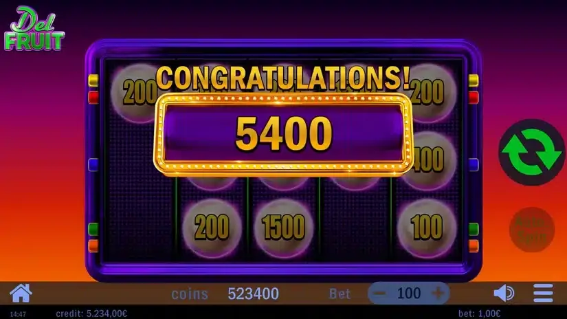 Del Fruit slot screenshot 