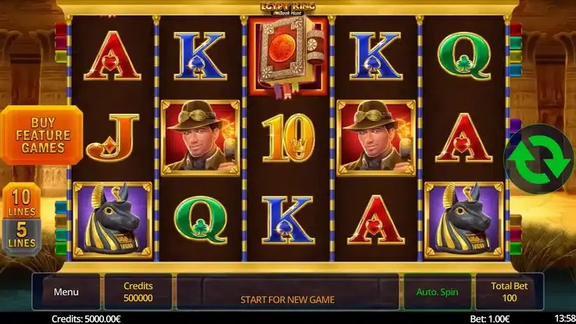 Egypt King Book Hunt slot screenshot 1