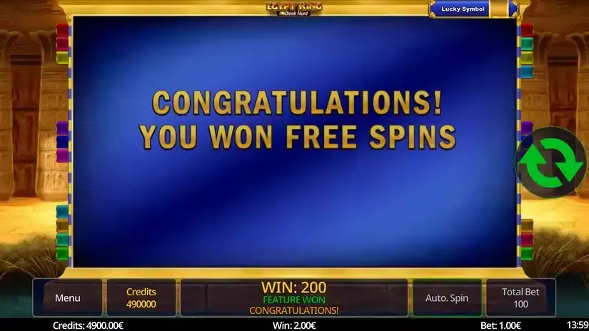 Egypt King Book Hunt slot screenshot 3