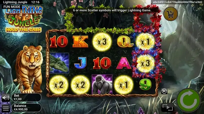 Lightning Jungle slot screenshot 2