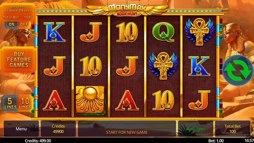 MonyMax Book Hunt slot screenshot
