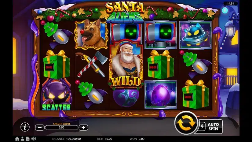 Santa Vs Aliens slot screenshot 1