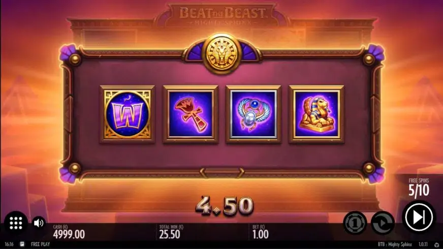 Beat the Beast: Mighty Sphinx slot screenshot 3