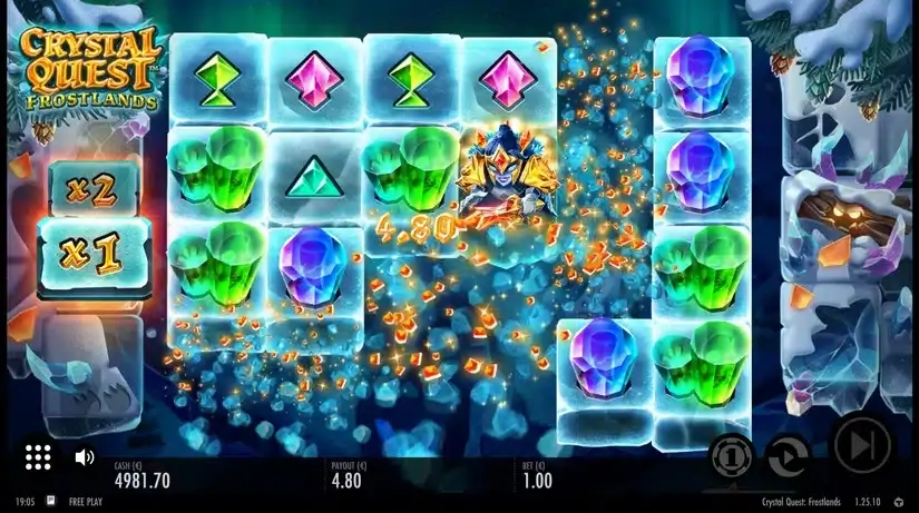 Crystal Quest Frostlands slot screenshot 2