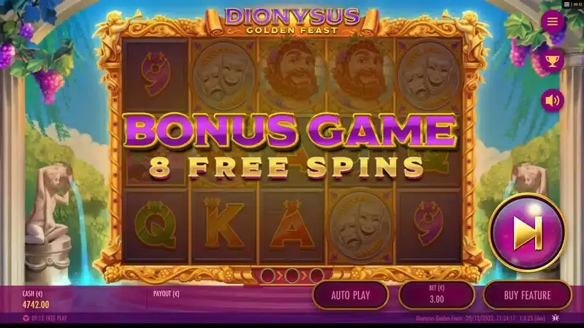 Dionysus Golden Feast slot screenshot 4