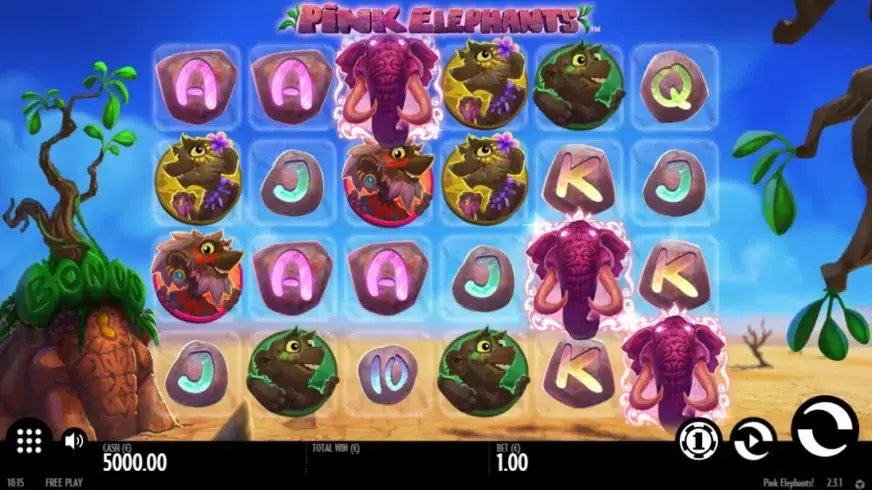 Pink Elephants slot screenshot 1