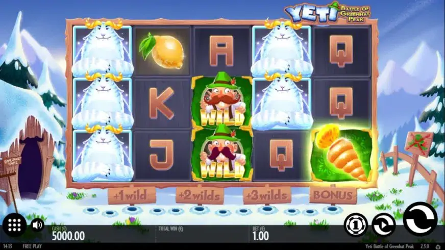 Yeti Battle of Greenhat Peak slot screenshot 1