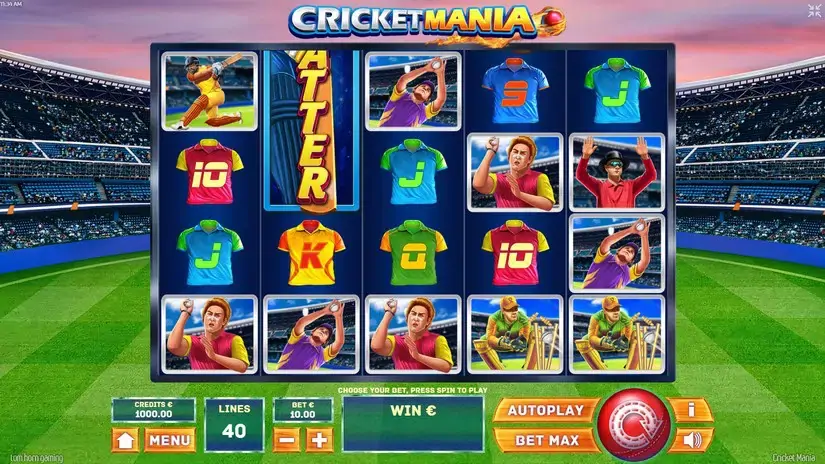 Cricket Mania slot screenshot 1
