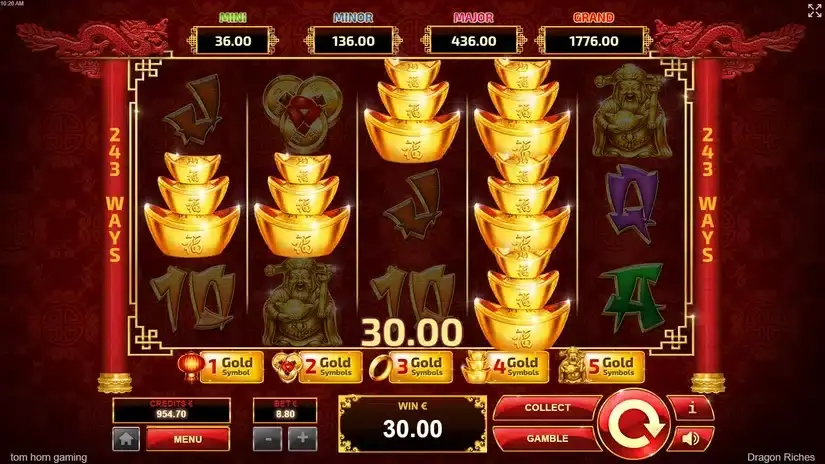 Dragon Riches slot screenshot 2