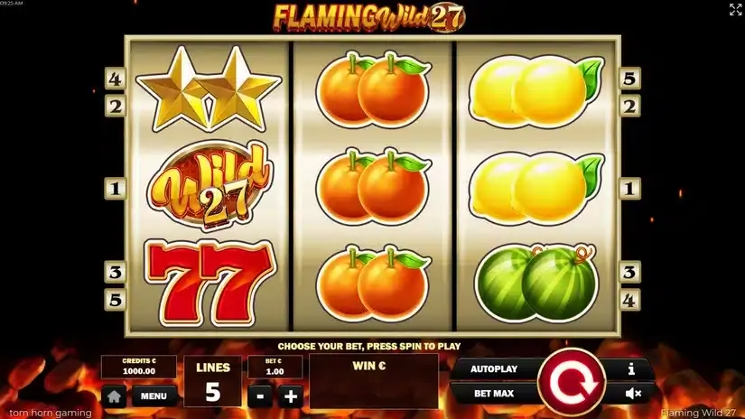 Flaming Wild 27 slot screenshot 1