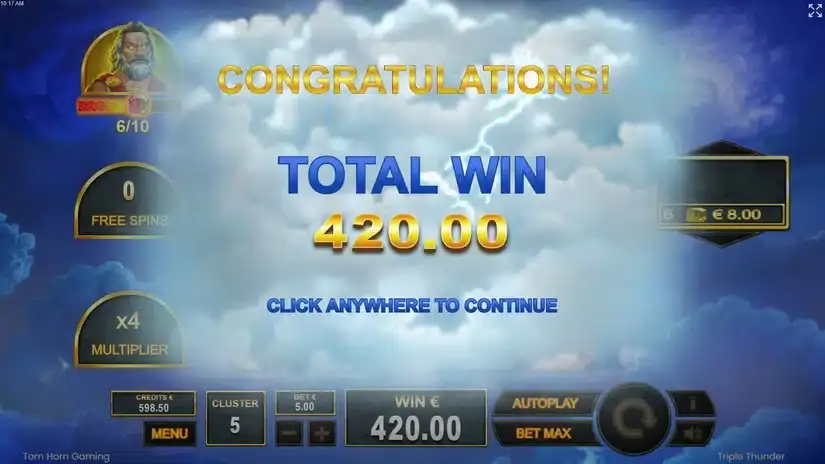 Triple Thunder slot screenshot 