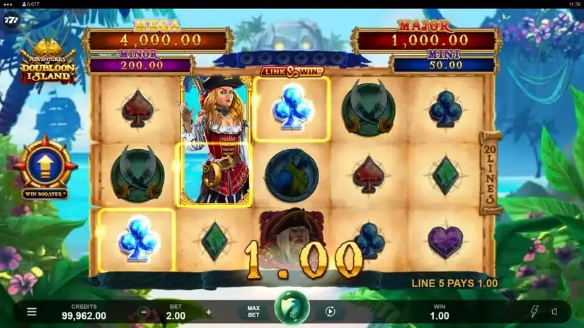 Adventures of Dubloon Island slot screenshot 3