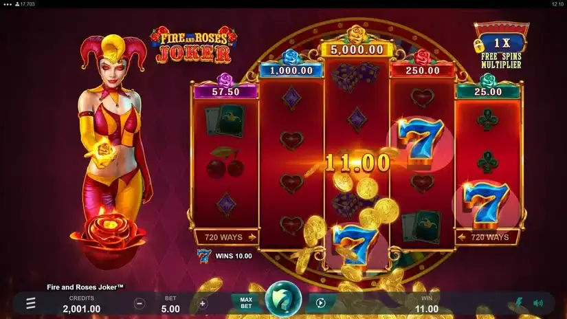 Fire and Roses Joker slot screenshot 2