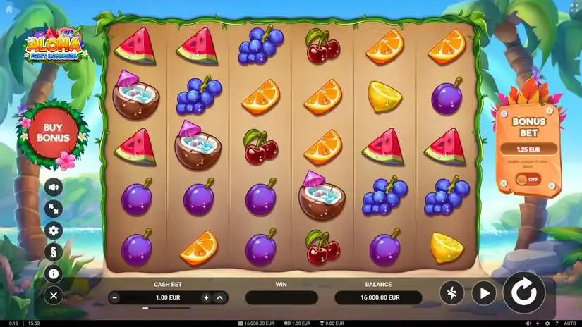 Aloha: Fruit Bonanza slot screenshot 