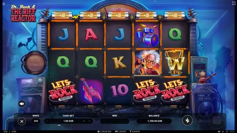 Doc Rock & the Riff Reactor slot screenshot 2