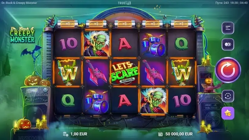 Dr Rock & Creepy Monster slot screenshot 