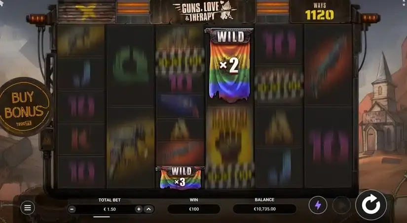 Guns, Love & Therapy slot screenshot 2