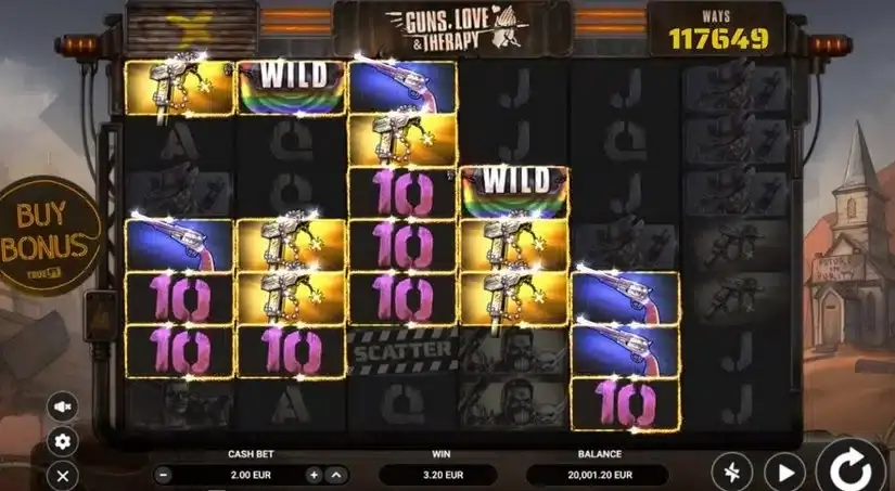 Guns, Love & Therapy slot screenshot 