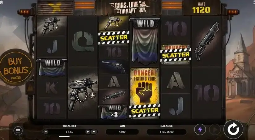 Guns, Love & Therapy slot screenshot 