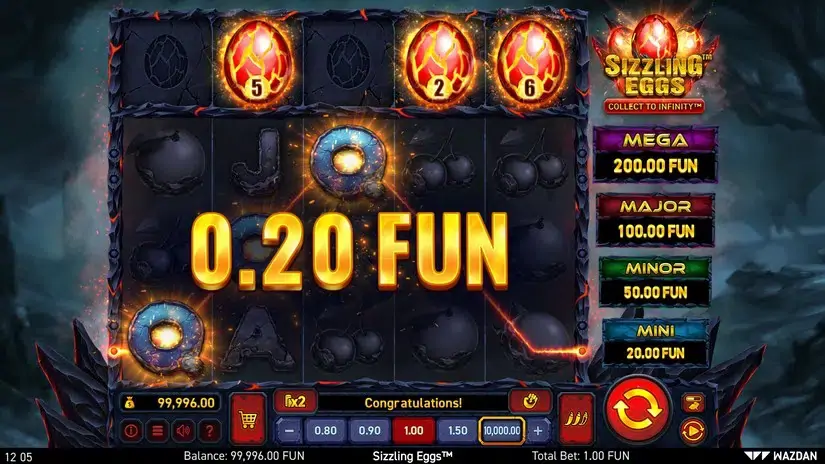 Sizzling Eggs™ slot screenshot 2