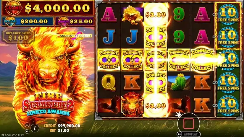 Fire Stampede 2 slot screenshot 2