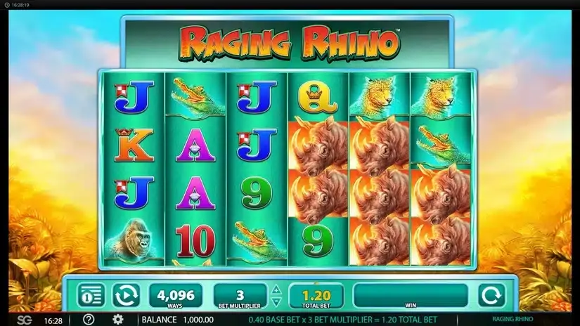 Raging Rhino slot screenshot 1