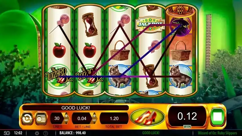 Wizard of OZ Ruby Slippers slot screenshot 3