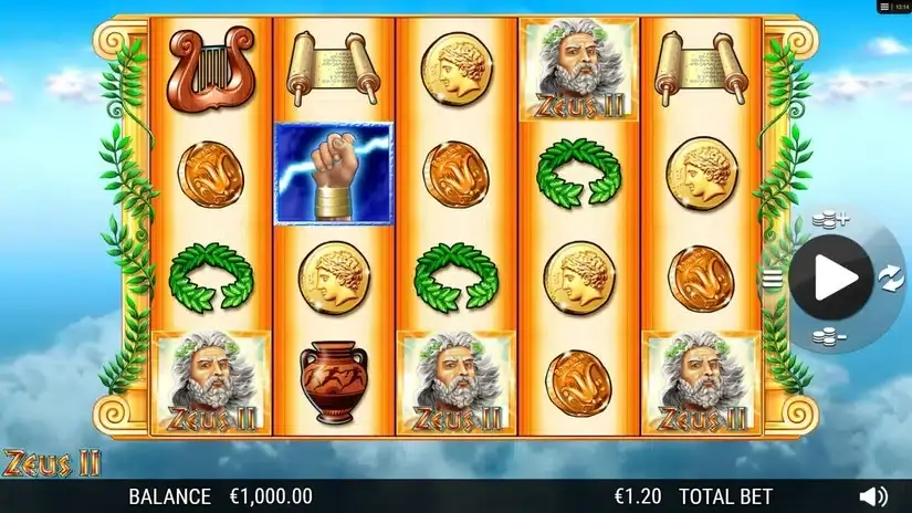 Zeus II slot screenshot 1