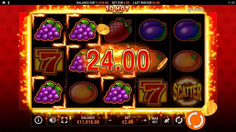 10 Hot Hotfire slot screenshot