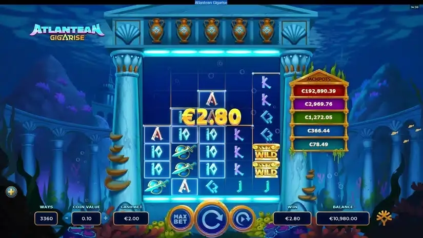 Atlantean Gigarise slot screenshot 2