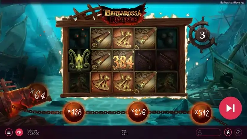 Barbarossa Revenge DoubleMax slot screenshot 