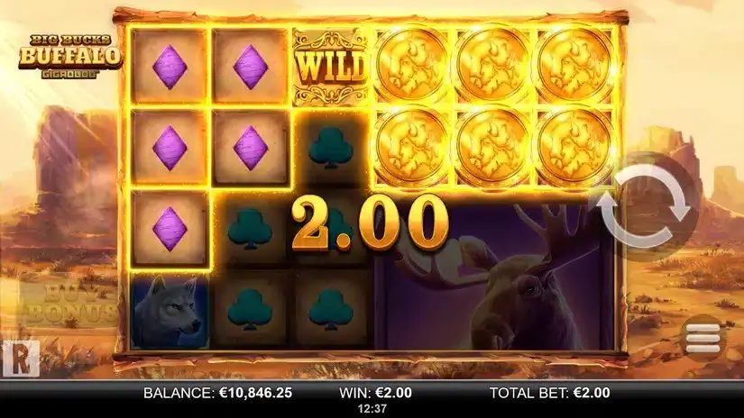 Big Bucks Buffalo Gigablox slot screenshot 3