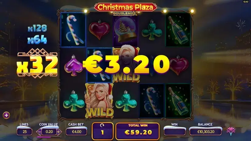 Christmas Plaza DoubleMax slot screenshot 7