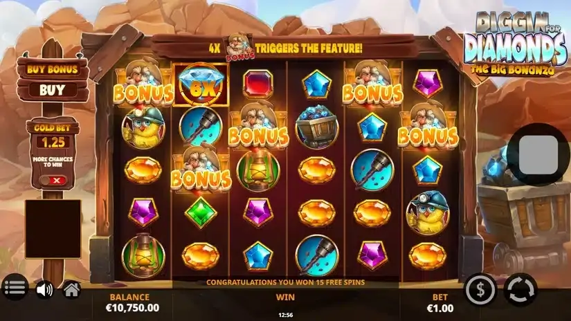 Diggin’ For Diamonds slot screenshot 2