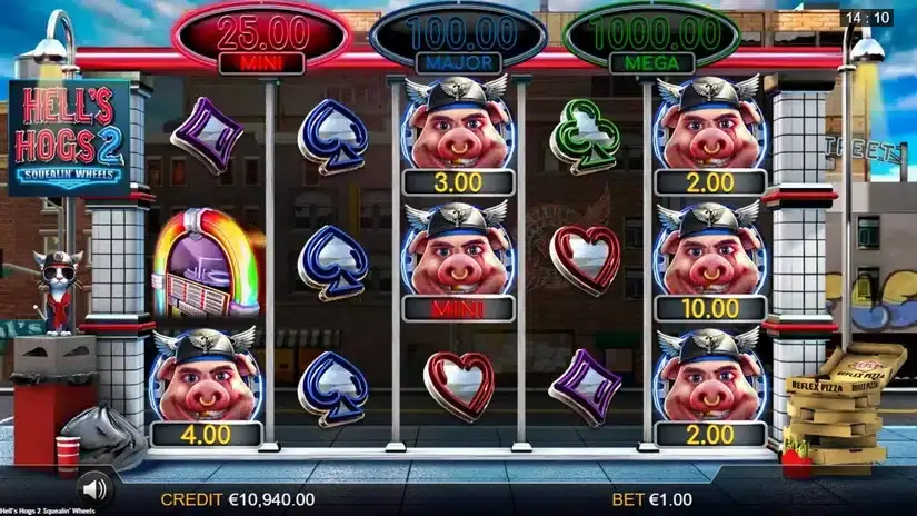 Hell’s Hogs 2 Squelin’ Wheels slot screenshot 2