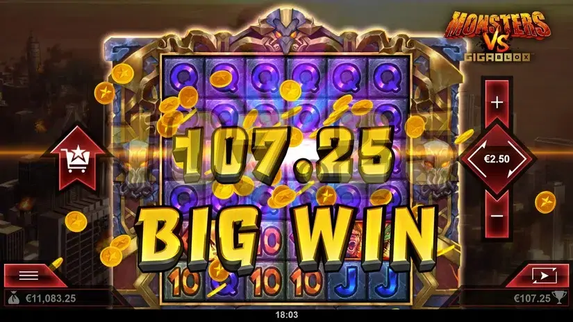 Monsters vs Gigablox slot screenshot 2